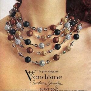 Vintage Vendome Chic 5 Strand Beaded Necklace EUC